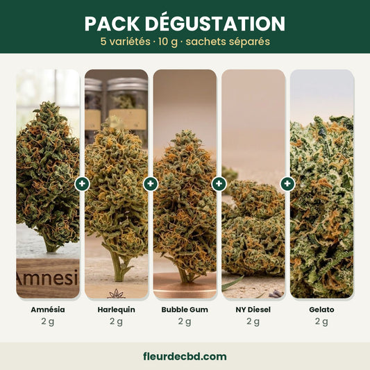 Pack dégustation CBD 5 variétés de 2 g